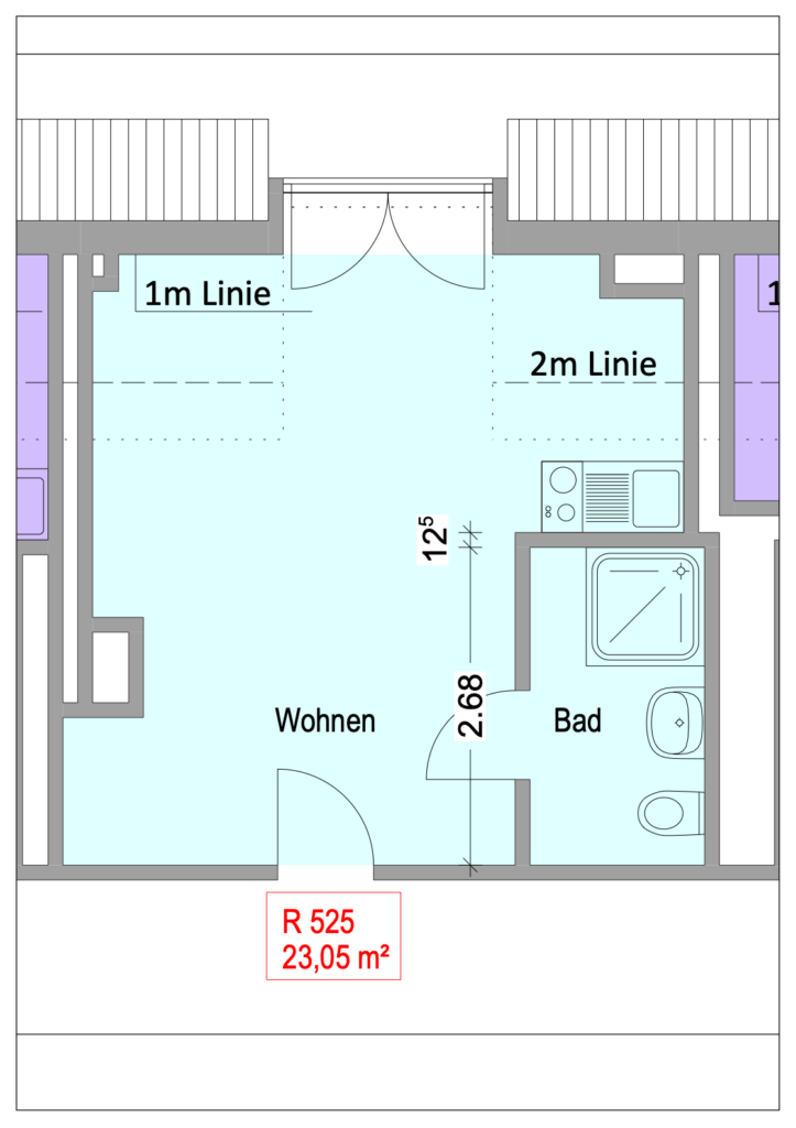 Grundriss Wohnung Einheit 525 im Objekt Chemnitzer Straße 44