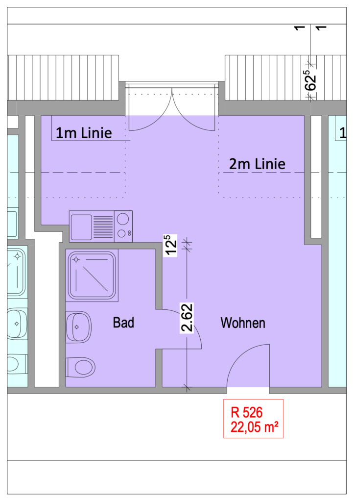 Grundriss Wohnung Einheit 526 im Objekt Chemnitzer Straße 44